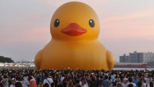 “2014年大黃鴨世界巡游”到首爾（組圖）