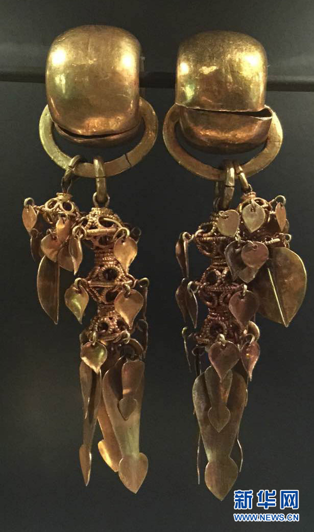 圖片為韓國慶州博物館黃金飾品。（圖片來源：新華網(wǎng)）