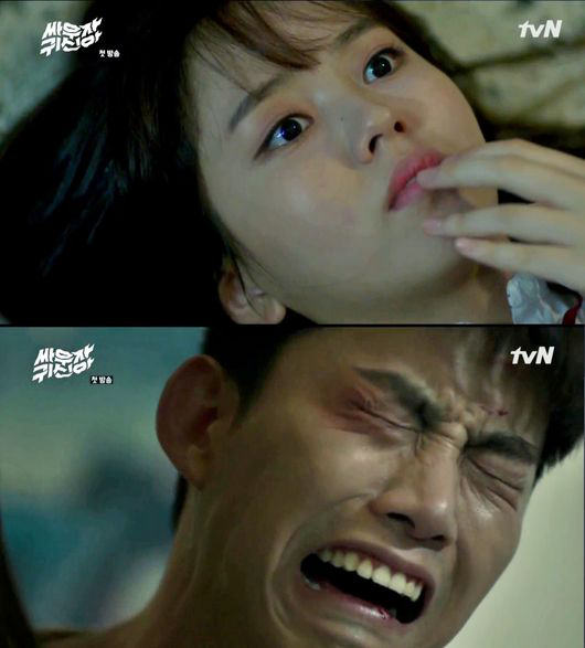 《打架吧鬼神》首播創(chuàng)下tvN月火劇紀(jì)錄 金所炫玉澤演初見(jiàn)kiss【組圖】