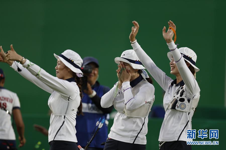 韓國(guó)隊(duì)女子射箭團(tuán)體賽奪金 5比1戰(zhàn)勝俄羅斯（組圖）