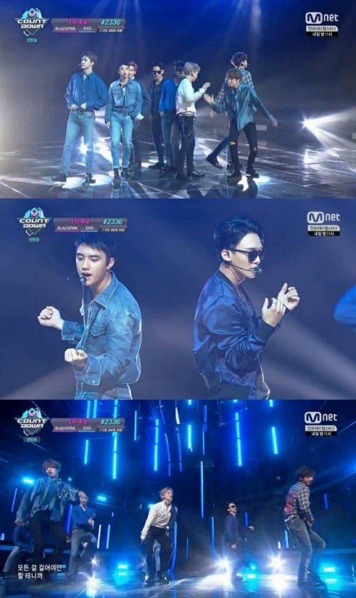 《M!Countdown》EXO強(qiáng)勢(shì)奪冠 張藝興用中文致謝詞【組圖】