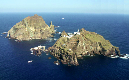 資料圖：韓日爭(zhēng)議島嶼，韓國(guó)稱獨(dú)島，日本稱竹島。